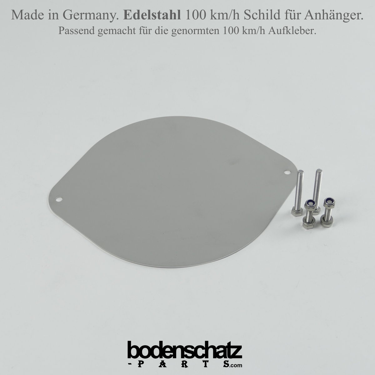 Preview: 100 km/h Schild Edelstahl Halterung/Befestigung - Konsole für genormte Aufkleber - Das universelle für die Bordwand