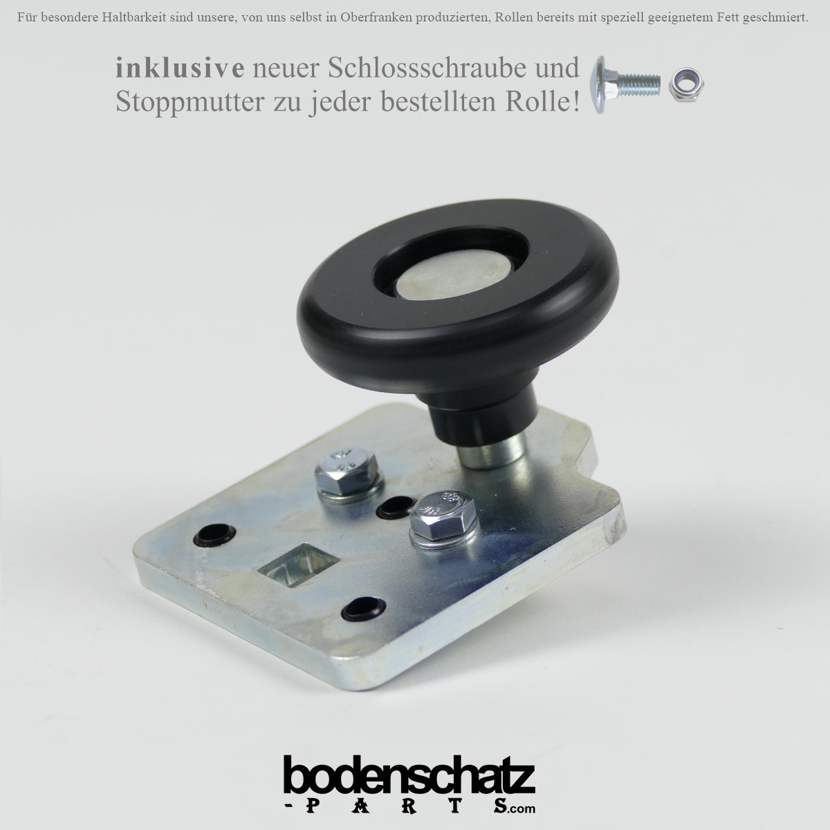Homaisson Garagentorrollen Ersatz – 10 Stück, Nylon-Räder Ø 4.6 Cm, Schaft 11.9 Cm, Für Leisen Lauf